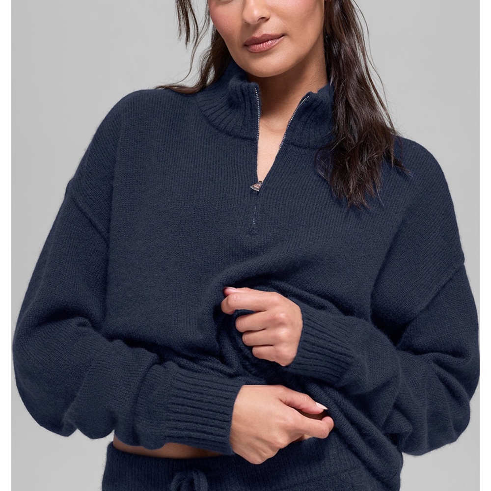 Alo Yoga Wool Cashmere New Class 1/4 Zip Pullover | Unisex Oversized